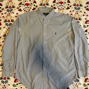Ralph Lauren Classic Fit Striped Long-Sleeve Button-Down Shirt, Size L